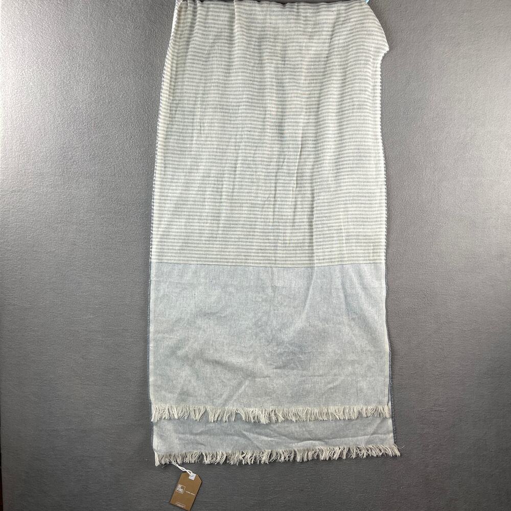 Tribe Alive x BE KIND by Ellen Upcycled Cotton Denim Striped Fringe Scarf NWT